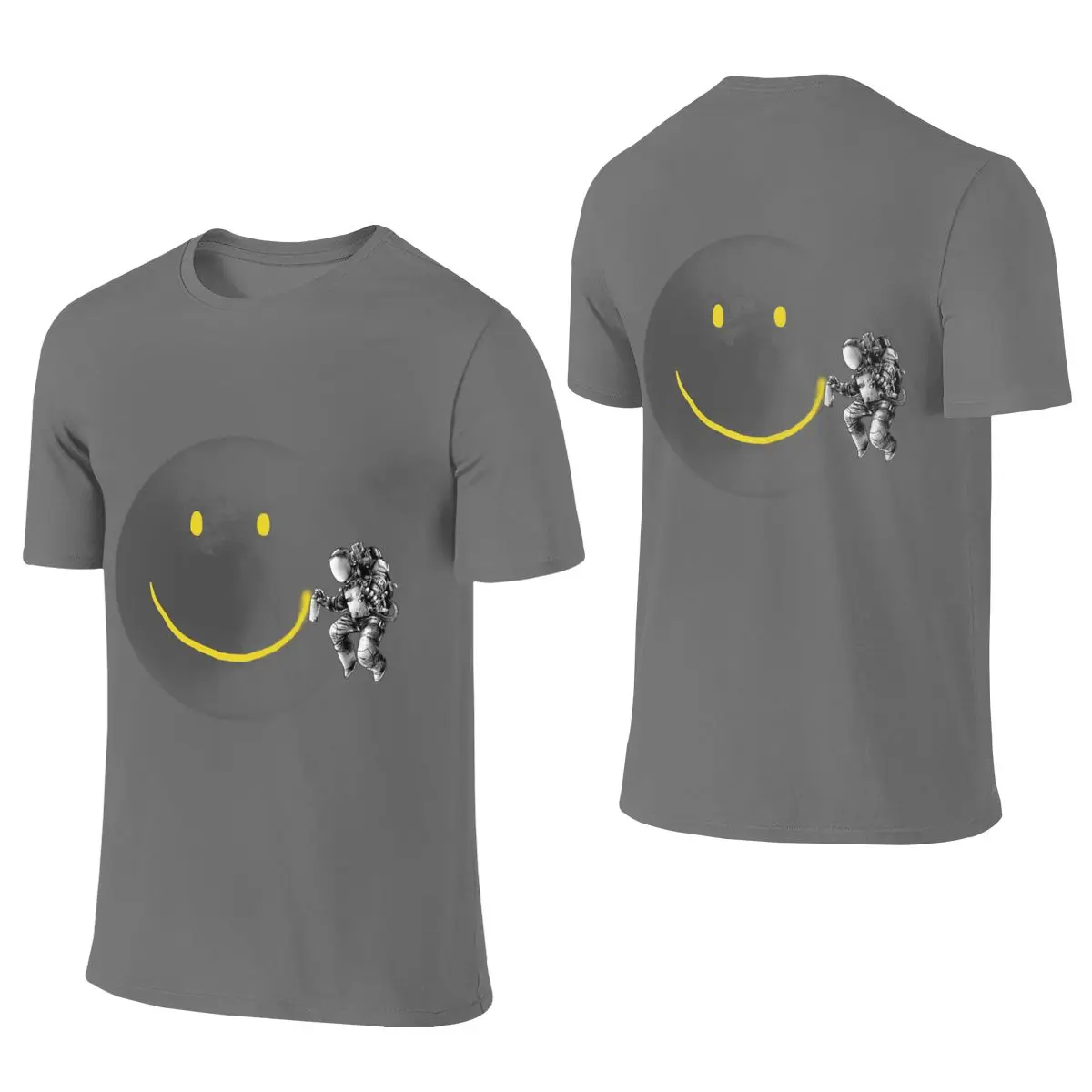 Make A Smile Breathable And Sweat-Wicking Reversible T-shirt Solid Color Minimalism Neat Stitching Cotton Tee