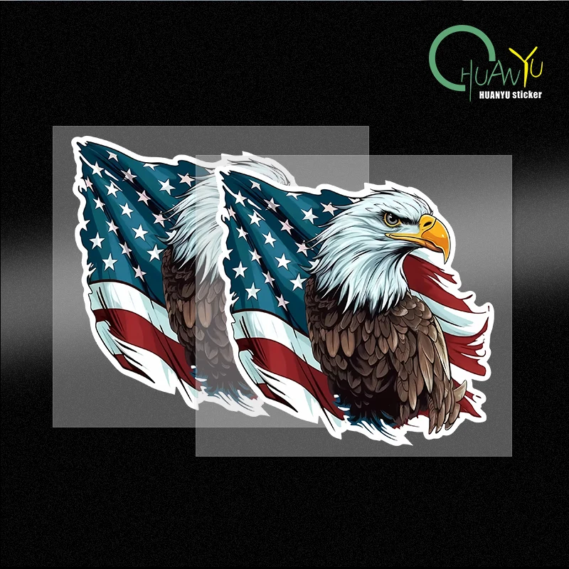Bold Bald Eagle American Flag Car Stickers Auto Window Bumper Motorcycle Tank Racing Helmet Waterproof Vinyl  Decals Decoration
