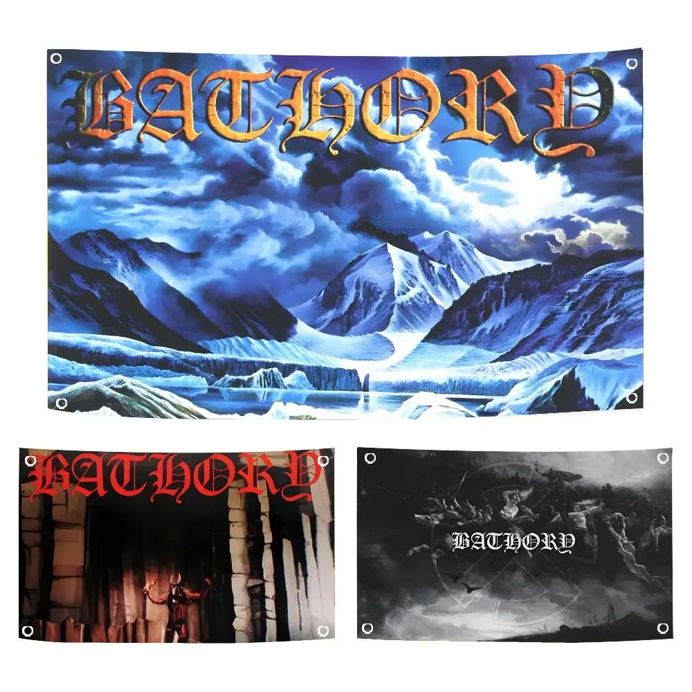 Metal Band B-Bathory Flags Durable Outdoor Indoor Festive Decoration Classic Design Wall Room Banner
