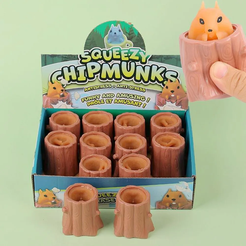 1 Stück Cartoon Kaninchen Pop Up Tier Squeezy Chipmunks Käse Maus Squeeze Me PVC Modell Lindern Angst Reduzieren Stress Kind Geschenk Spielzeug