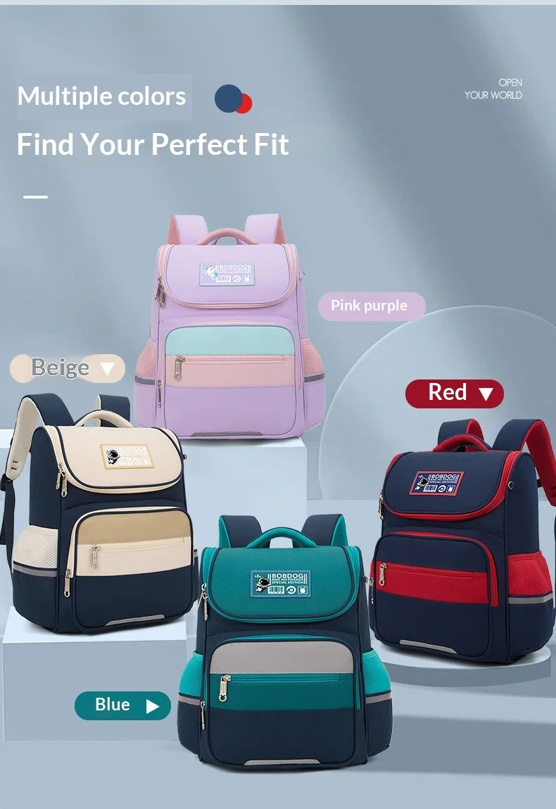 Children School Backpack, Spine Protective Waterproof Reflective Lightweight School Bag for Primary School Kids