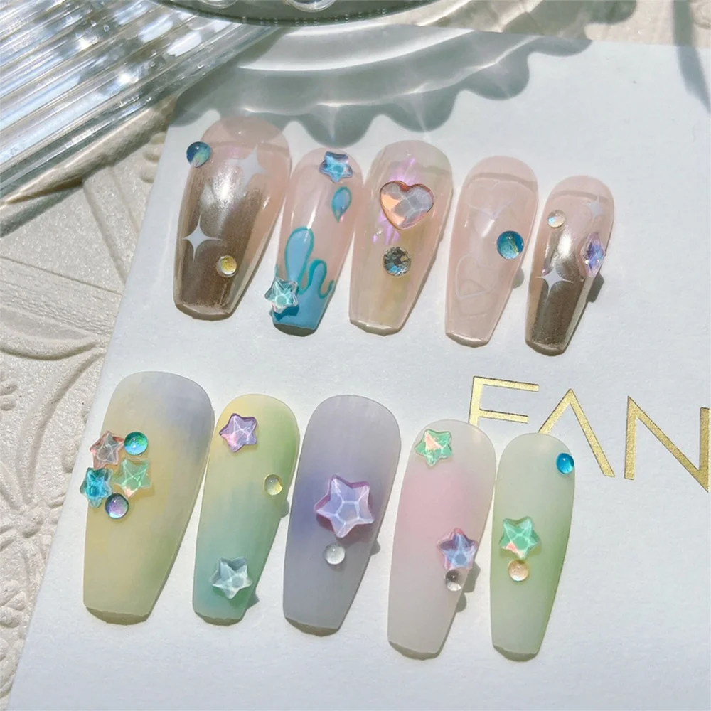 Parti del chiodo per Manicure fatte a mano strumenti per Nail Art gioielli per unghie Design di gioielli in vetro accessori per Manicure forniture per unghie 3d