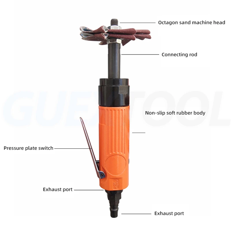 Pneumatic Octagonal Sand Irregular Polishing Machine Flower Making Machine Groove Wood Door Seam Grinding Surface Rust Removal