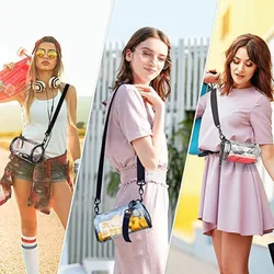 Fashion PVC Jelly Shoulder Messenger Bag Purse Cylindrical Crossbody Bag Stadium Approved Waterproof Tote Bag Outdoors
