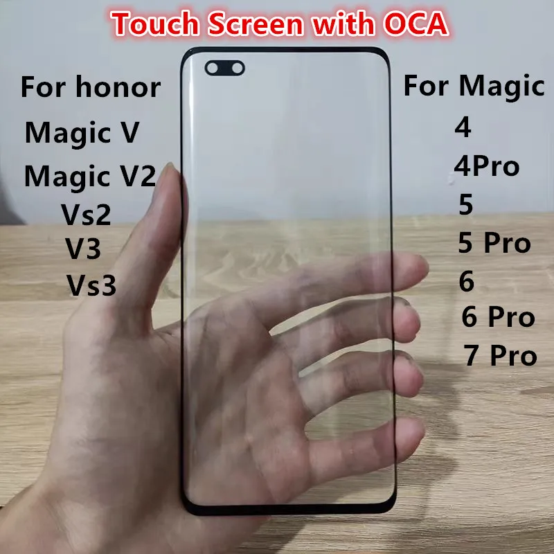Outer Screen For Honor Magic 7 6 Pro V 5 Lite 4 3 Vs3 Vs2 V3 V2 V Touch Panel LCD Display Front Glass Cover Repair Parts + OCA