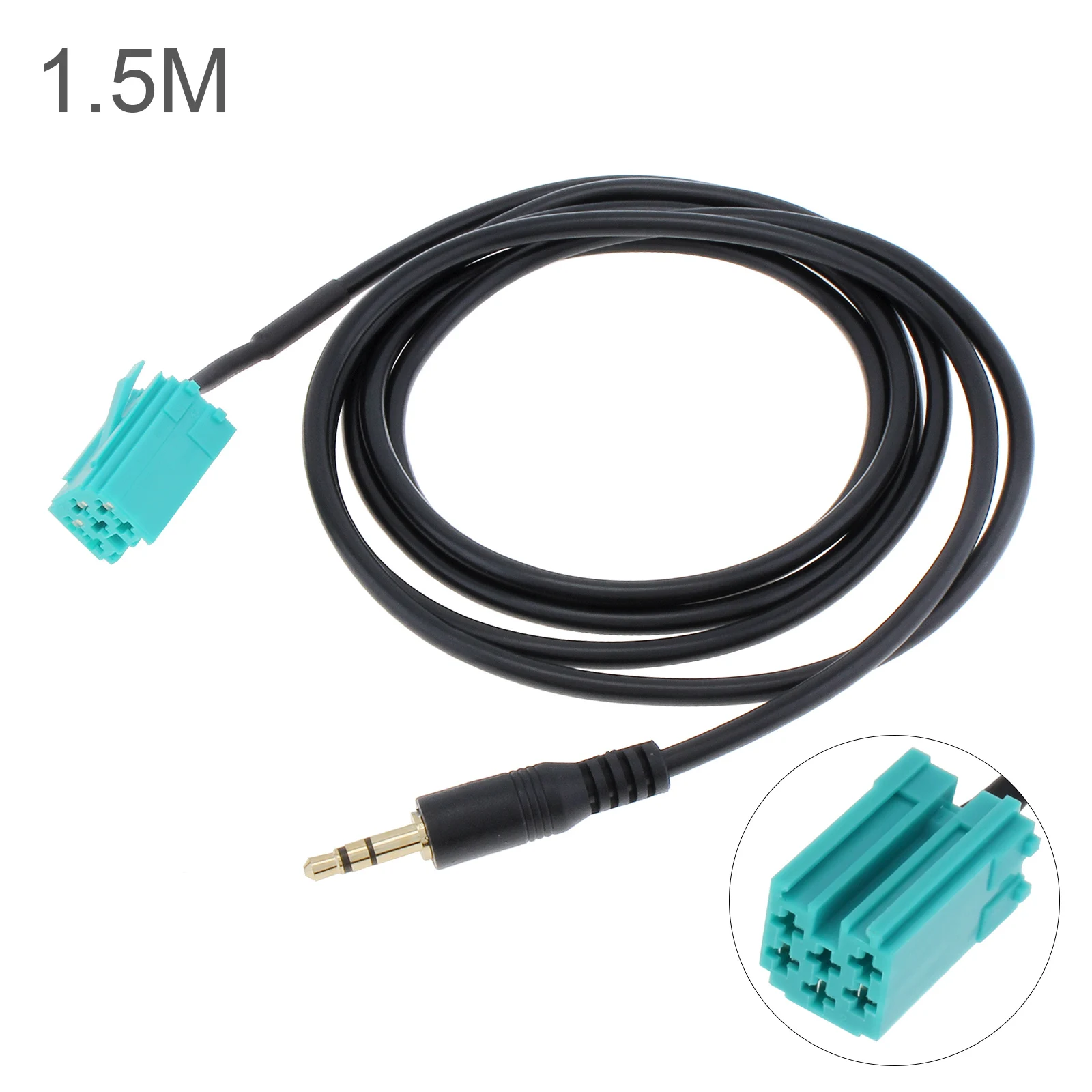 1.5m 3.5mm Audio Jack Car AUX Input Adaptor Cable Fit for Renault, Audio Jack Mp3 Connector Interface AUX in Cable Cord Adapte