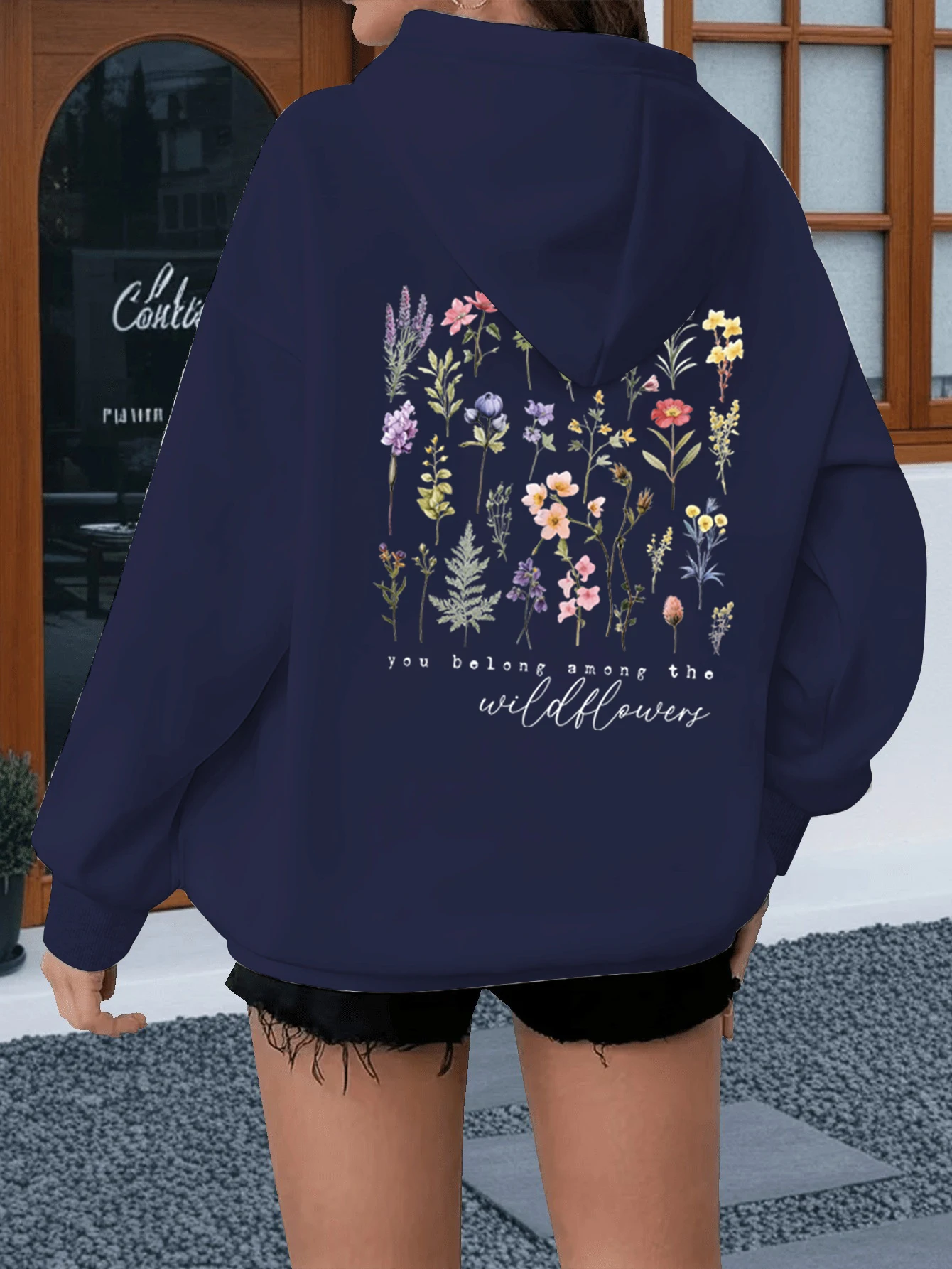 Bohemian Floral Wildflower Print Hoodies Vintage Christianity Women's Clothing Autumn Long Sleeve Motivational Quotes Hoody #6