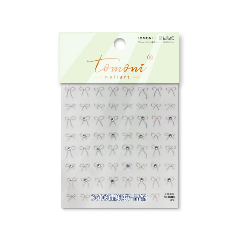 3D Nail Art Stickers Small Lovely Bow Ultra-thin Self-Adhesive Sliders Nail Art Decoration Decals DIY Manicure Accesories