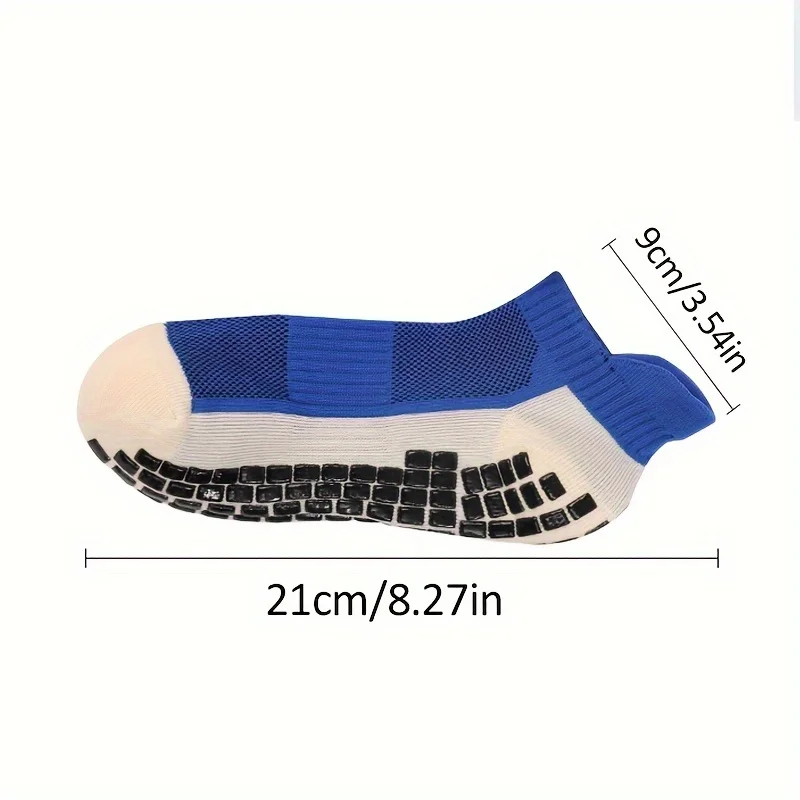 HA WA 2 Pairs Mens Cotton Ankle Football Socks Non-slip Silicone Sole Professional Sport Socks Breathable Soft Men Socks