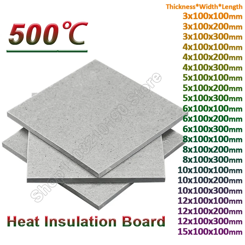 

High Temperature Resistant 800℃ Fibreglass Sheet Plate Thickness 3-15mm Mould Shield Sheets Heat Insulation Board L=100-300mm