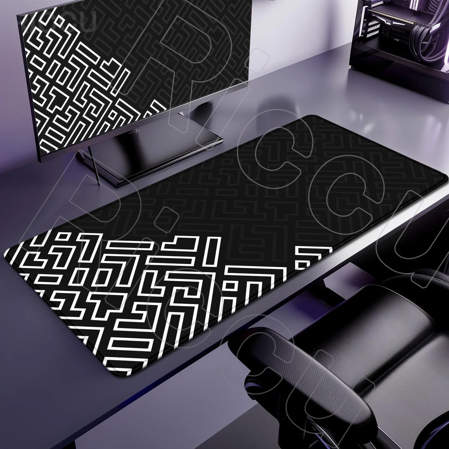 900X400MM PC peripherals Gaming HD XXL Mousepad art Geometric Lines Large Mouse pad Desk Mat Non-Slip Rubber Black Keyboard Mats