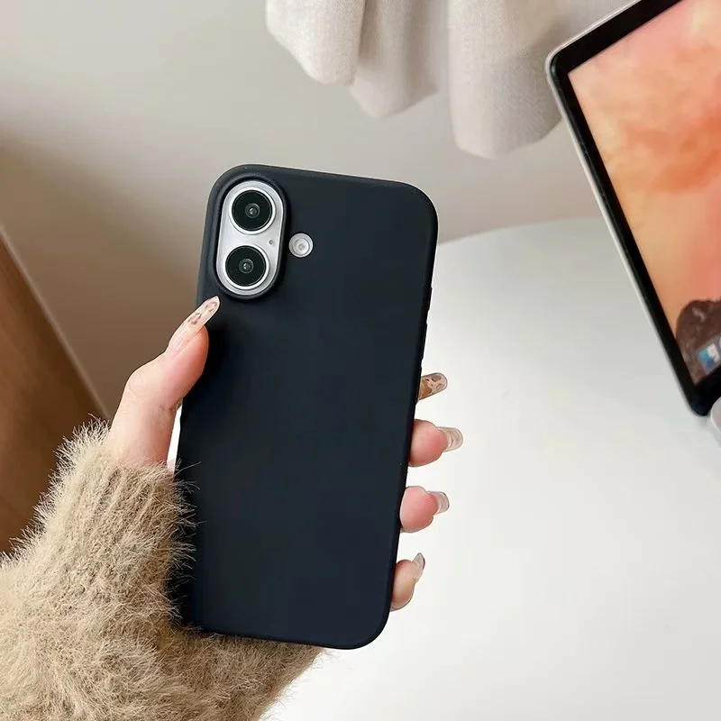 Flüssige Silikon-Handyhülle in Bonbonfarben für iPhone 16, 15, 14, 13, 12, 11 Pro 13 Mini X XR Xs Max 7 8 Plus SE Anti-Drop-Abdeckung