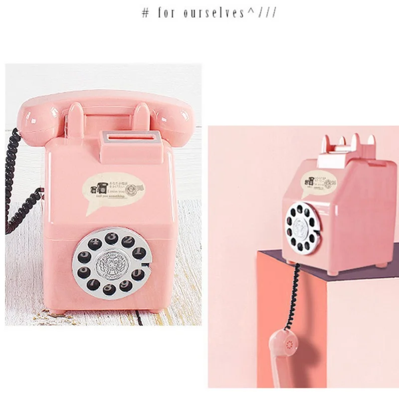 Retro-Telefon-Spardose Geschenk für Jungen und Mädchen Kinder-Fotografie-Requisiten Aufbewahrungsdose Zimmer-Foto-Requisiten Dekoration Geschenke – Detail 13