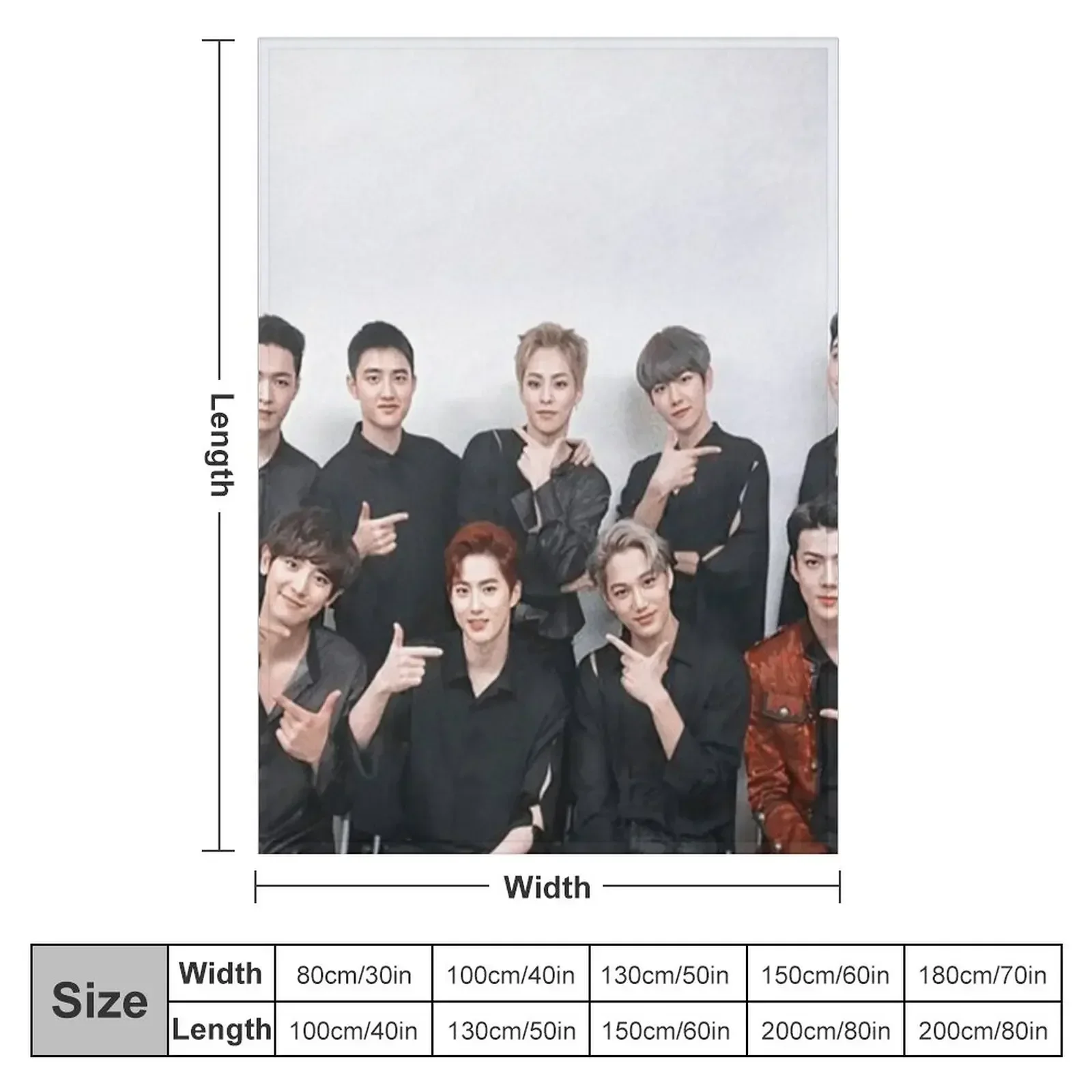 OT9.EXO.BOYZ Throw Blanket Cute Plaid Decorative Throw For Baby Bed Fashionable Blankets