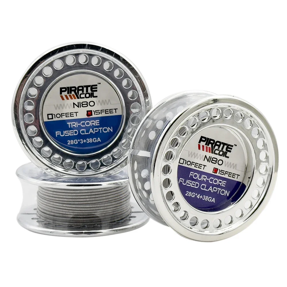 Original Pirate Heating Wire Fused Clapton Two Triple Four Cores 28G 38GA 15 Feet Ni80 Material