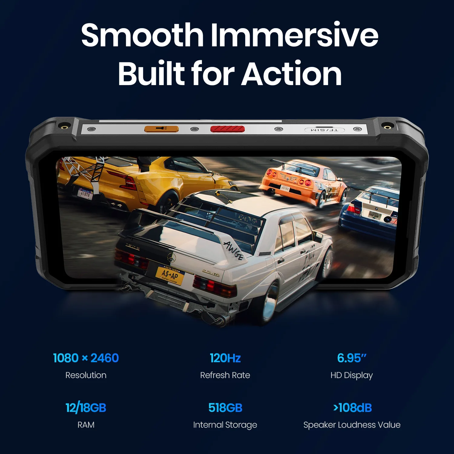 FOSSiBOT F107PRO Rugged Smartphone Infrared Night Vision 28000mAh 66W, 5G mobile phone with 50M Flashlight 12GB+512GB Android 15