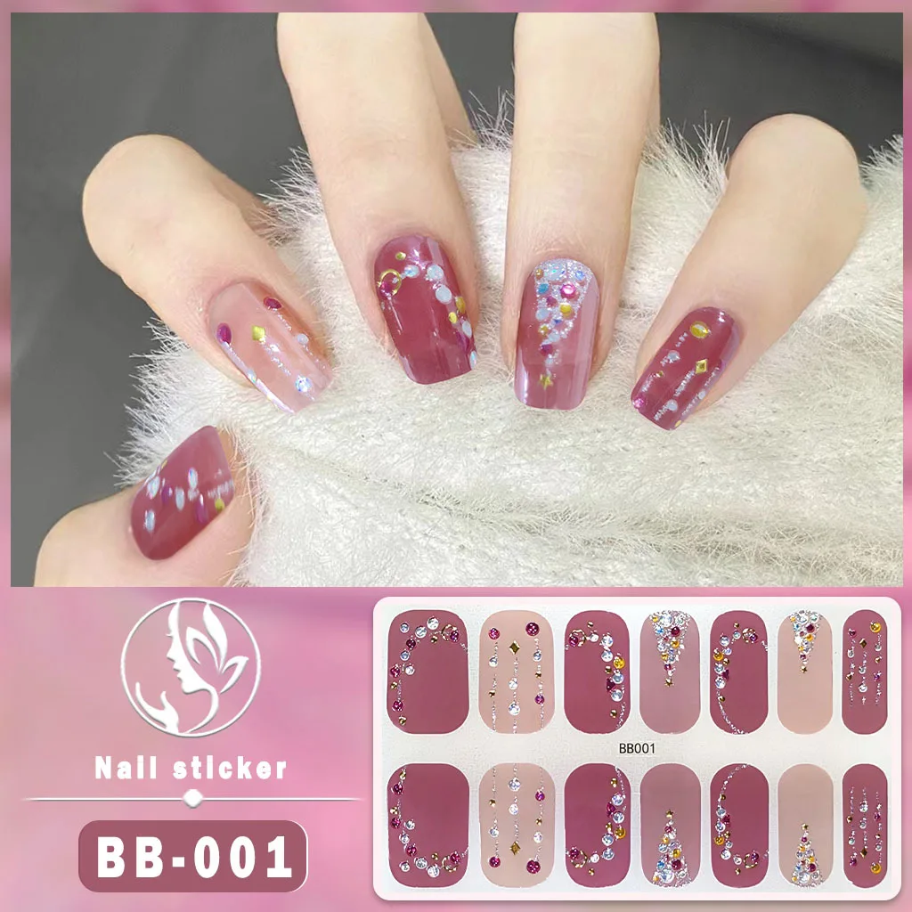 

MEBIS Nail Stickers BB5D Nobake Gel Sticker Full Sticker Waterproof Nail Polish Film Nail Sticker Japanese Threedimensional Bron