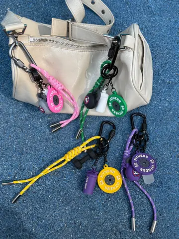 체육관 시리즈 열쇠 고리 색상 수제 로프 열쇠 고리 새로운 Fahion 가방 펜던트 덤벨 Kettlebell 열쇠 고리 가방 매력