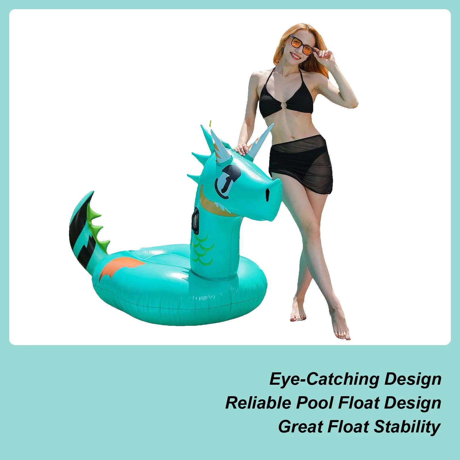 Pool Floats Adult Dragon Inflatable Pool Float Lounger Raft Lounger Floating Water Toys For Kids Adults Outdoor Summer Games
