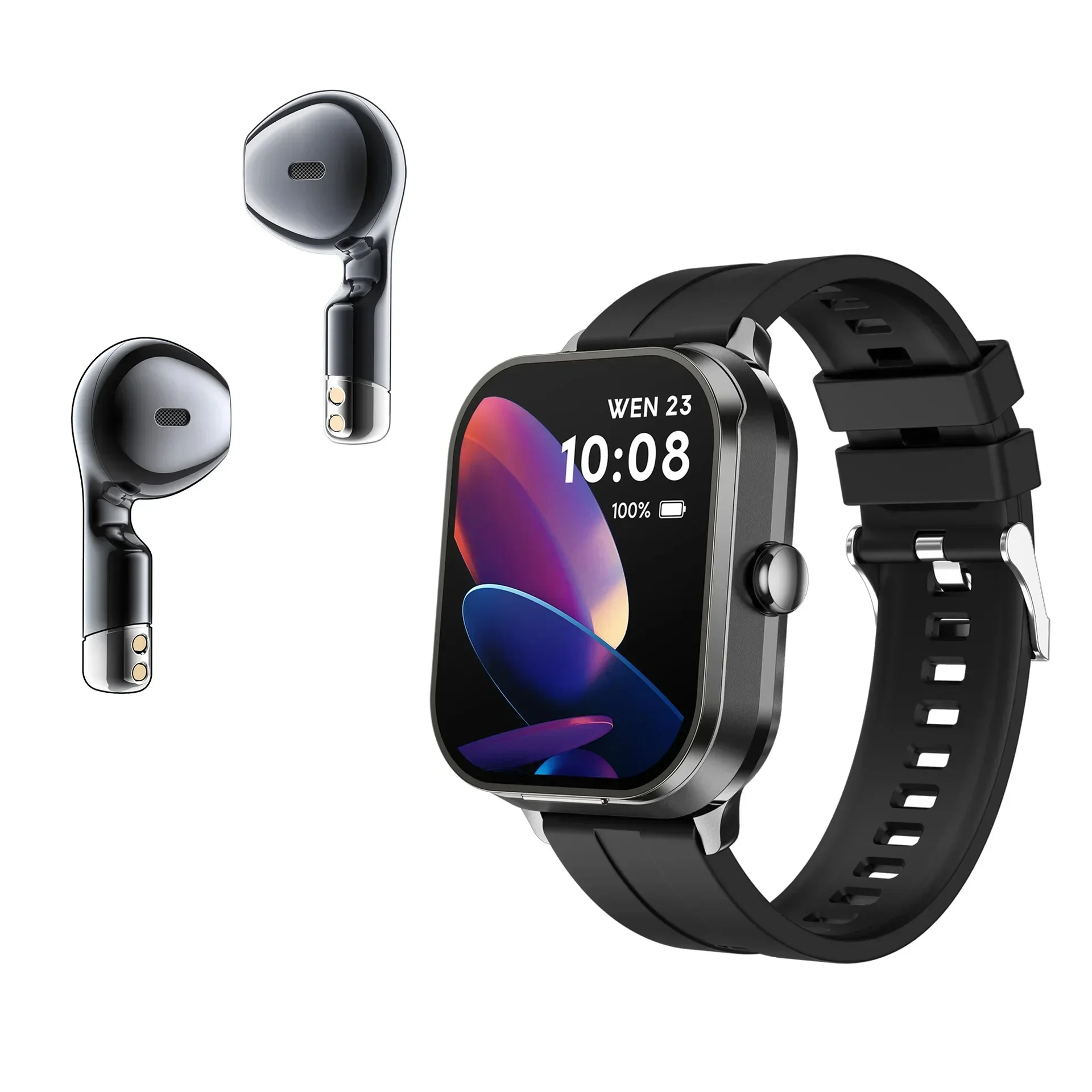 New D8 pro headset smartwatch 2-in-1 Bluetooth call music playback heart rate health monitoring NFC sports watches