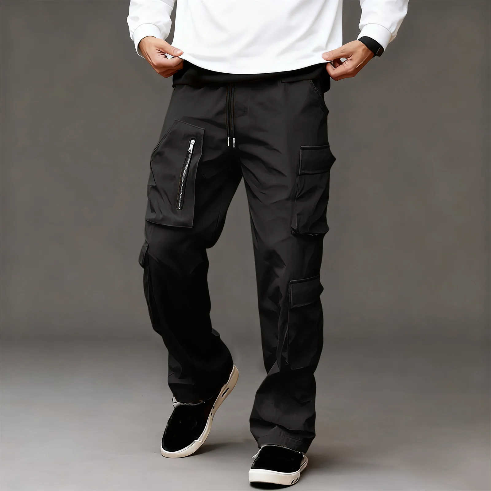 

Multi Pocket Casual Work Pants Men'S Sports And Leisure Sweatpants Men'S Outdoor Solid Color Casual Pants