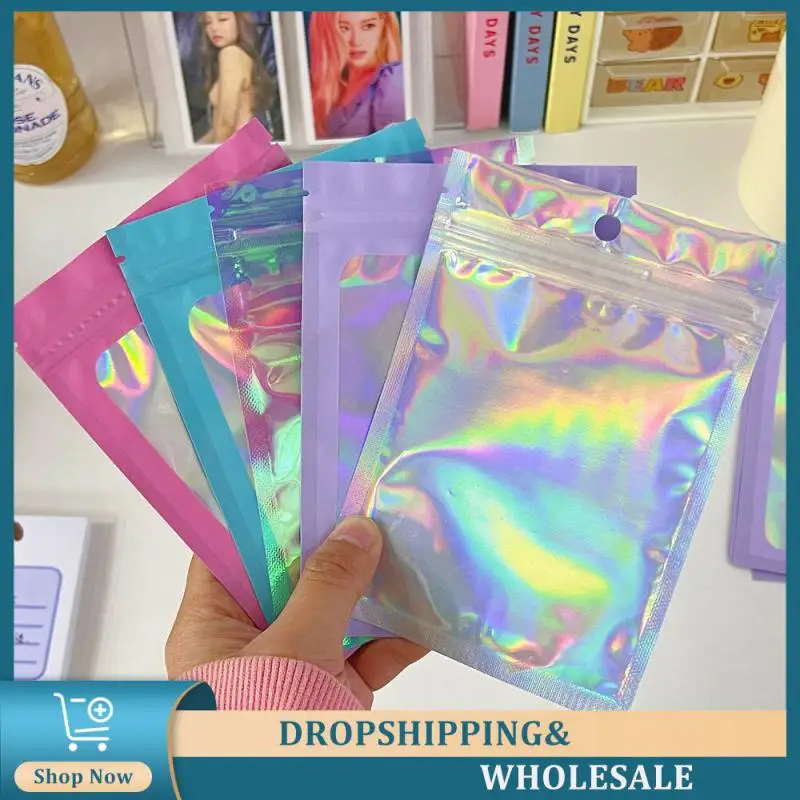 Opp Bag Available In Multiple Colors Rainbow Self Sealing Bag Laser Color Colored Plastic Bags Jewelry Retail Bags Reusable