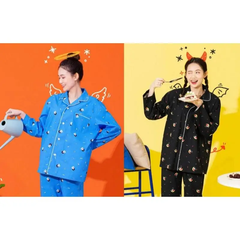 2Pcs Set Bts Home Clothes Good Days Pajamas Suit Top Long Pant Suit Spring and Autumn New Couple's Pajamas Gift for Friends