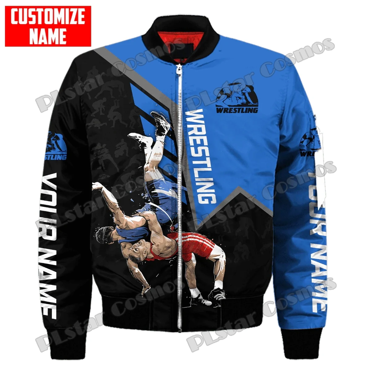 Personalized Name Wrestling & Karate 3D Printed Mens Bomber Jackets Winter Unisex Casual  Harajuku Zipper Jacket Coat FJK06