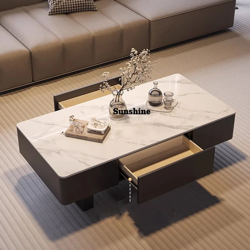 Drawers Coffee Table Decoration Luxury Bedroom Modern Living Room High Side Table Moving Couchtisch Home Furniture