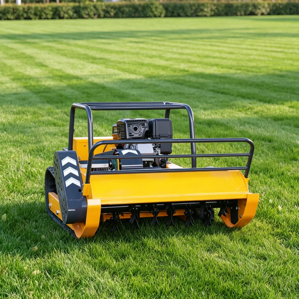 

Customized Automatic Robot Lawn Mower with Remote Control Petrol Powered Low Fuel Consumption Long Working Time Flail Mower for
