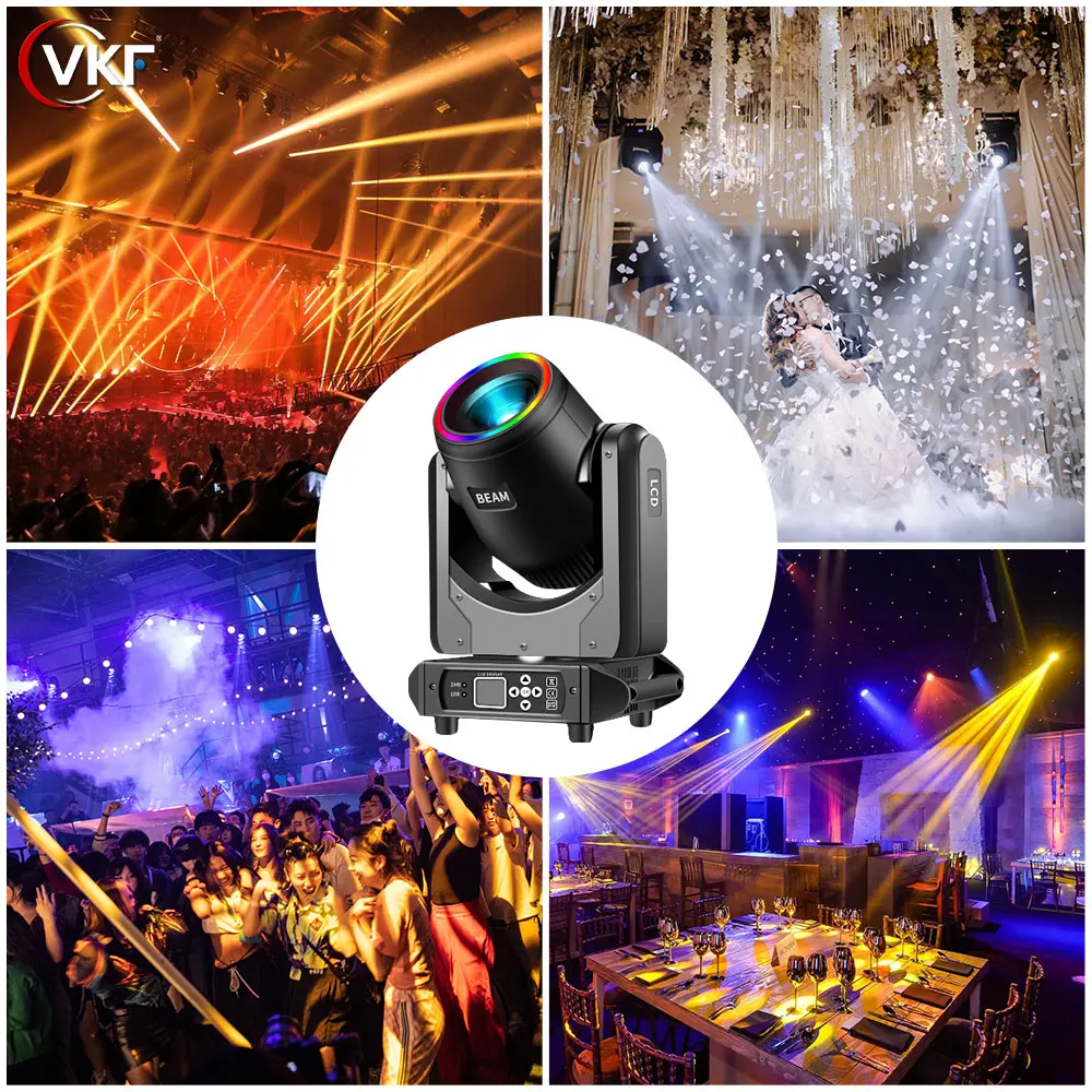 150W Moving Head Beam Light DMX512 Control Stage Spotlight For Disco DJ Wedding Nightclub Atmosphere Effect  Pattern Lighting