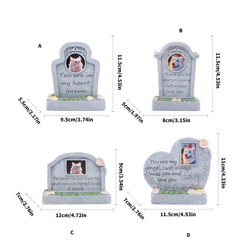 Weatherproof Resin Pet Grave Marker Memorial Tombstone for Pet Eternality Tributes