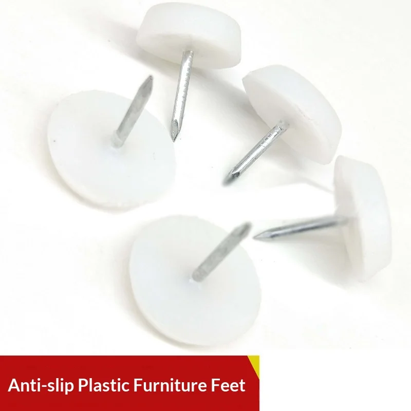 10PCS Sofa Tables And Chairs Anti Slip Moisture-proof Silent Plastic Foot Nails Thickened White Nylon Furniture Foot Nail
