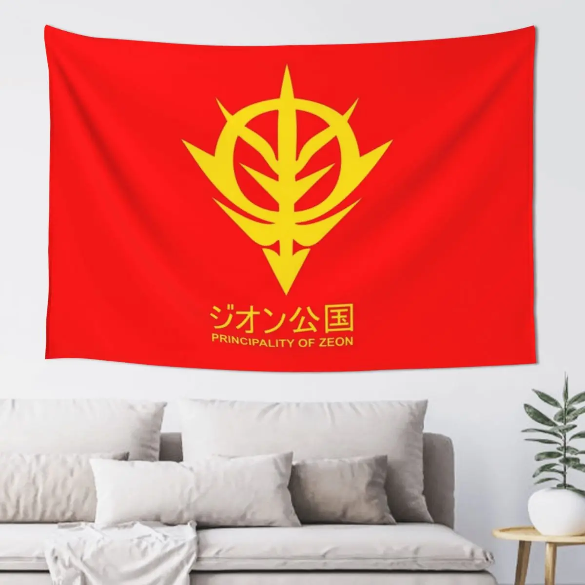 

Principality of Zeon - Gundam Logo Tapestry Living Room Decoration Mushroom Room Decorating Aesthetic Wall Decorations Tapestry