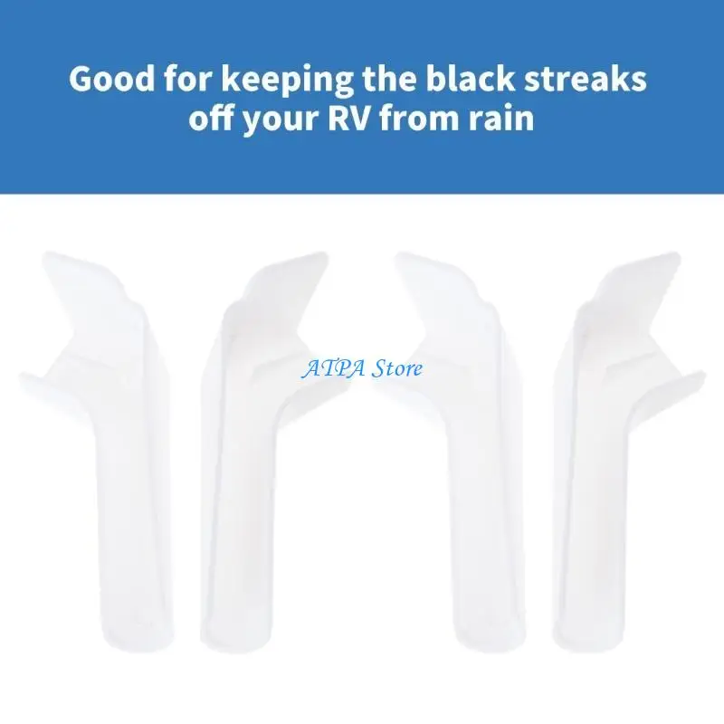 U13C Motorhome Rain Gutter Spout Extensions For Efficient Water Drainage, 4Piece Set