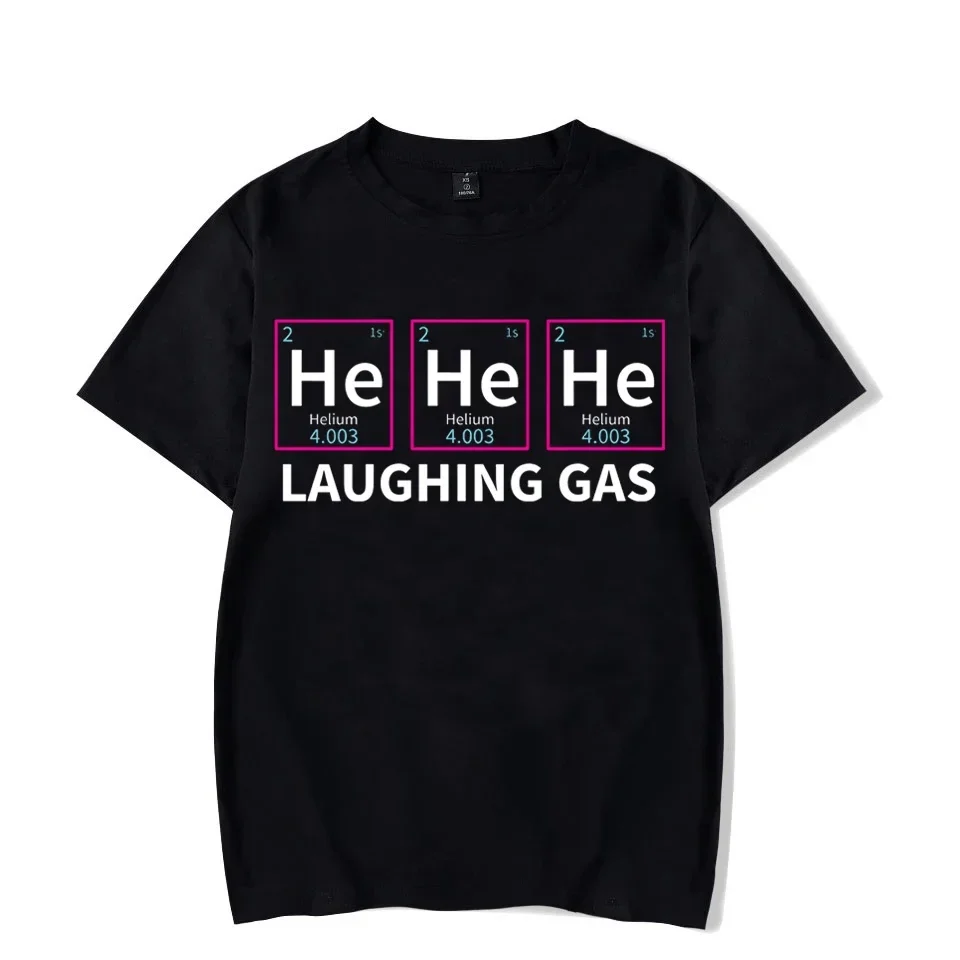 Men's Street T-shirt Summer Men's Chemistry Laughing Gas Periodic Table of Elements Luminous Tops Fashion T Shirt Oversized Tee