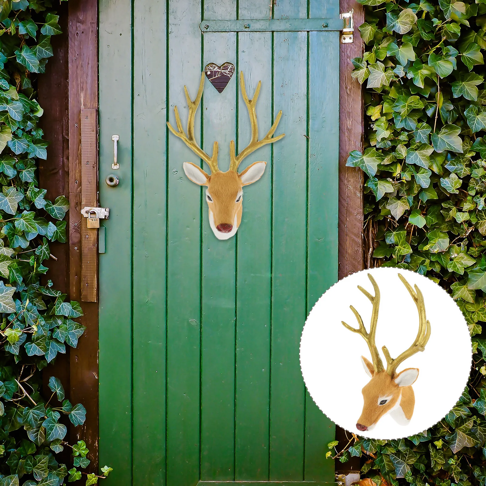 

Artificial Deer Head Ornament Handmade Lightweight Christmas Reindeer Decor Table Top Decoration Holiday Party Home Room