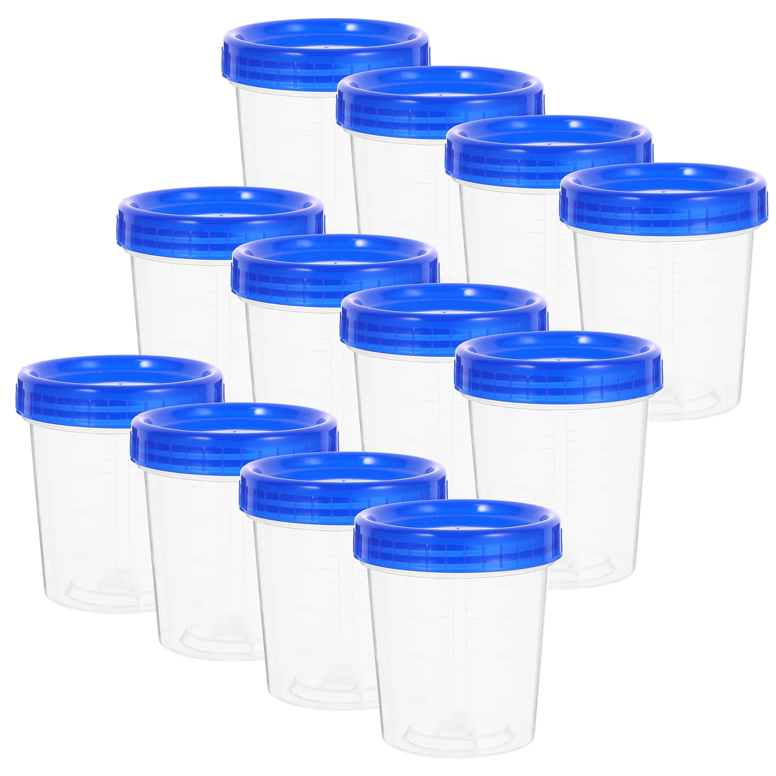 12 Pcs Blue Cover Measuring Cup Liquid Cups Graduated Pp Screw- On Lids Sample Container