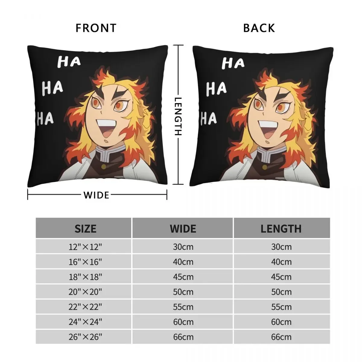 Kyojuro Rengoku Funny HA HA HA Throw Pillow Case Meme Short Plus Cushion Covers For Home Sofa Chair Decorative Backpack