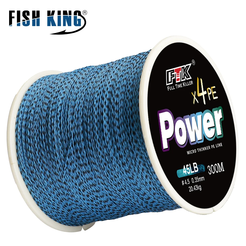 

FISH KING 4 Strands Braided Fishing Lines 0.16-0.35mm Multifilament Pesca 300M 500M Carp Wire Japan Abrasion Resistant Pe Line