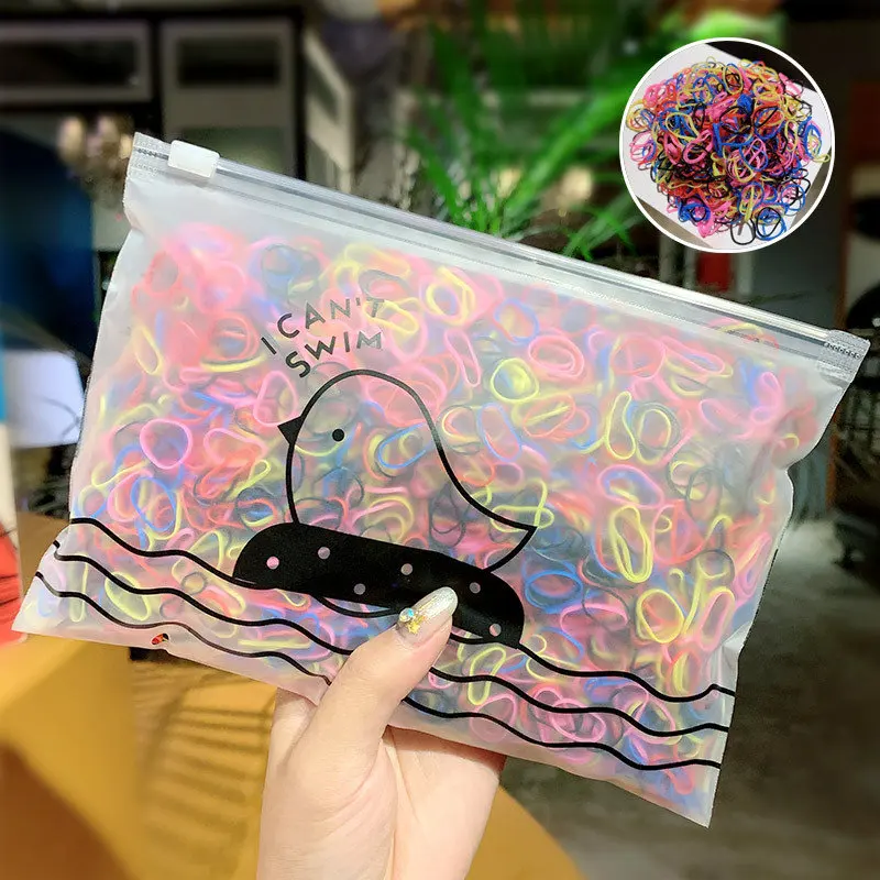 1000 teile/paket Kinder Bunte Kleine Einweg Gummibänder Gum Für Pferdeschwanz Halter Elastische Haarbänder Mode Haar Zubehör