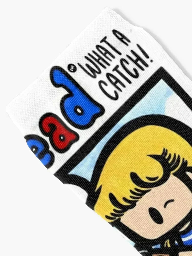 Blonde Girl and Raven Boy Comics Pinup What a Catch Socks Men's kids Women's Socks Men's