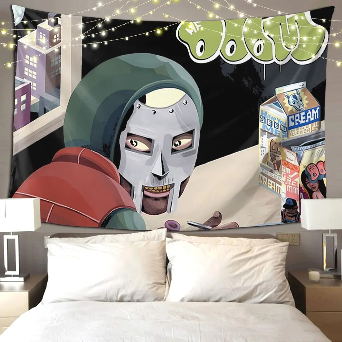 

Doomsday-Mf Hd рэпер гобелен художественный настенный эстетический гобелен для украшения дома для гостиной, спальни, общежития