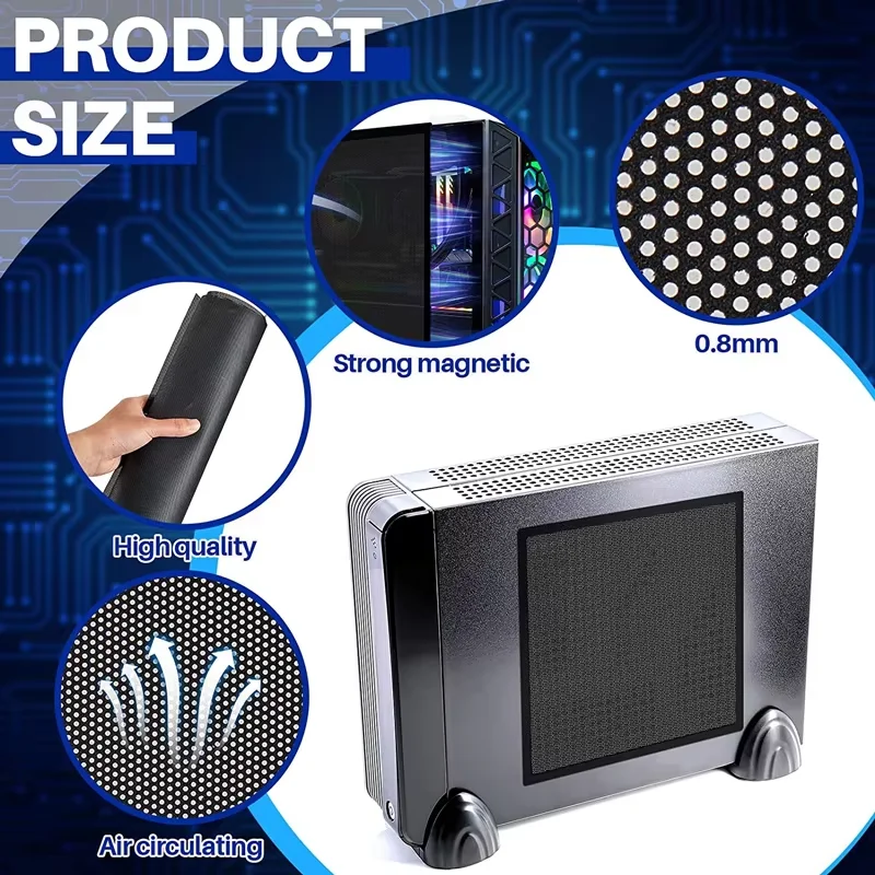 30x50 50x50cm Chassis PVC Dustproof Mesh Desktop Computer Host Side Panel Cover Cabinet Heat Dissipation and Ventilation view 5