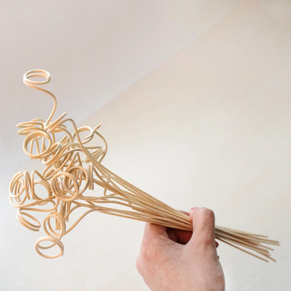 

20pcs Fire-Free Aromatherapy Accessories Diffuser Sticks Natural Rattan Reed For Essential Oil Wavy Design Large Size Ideal Home