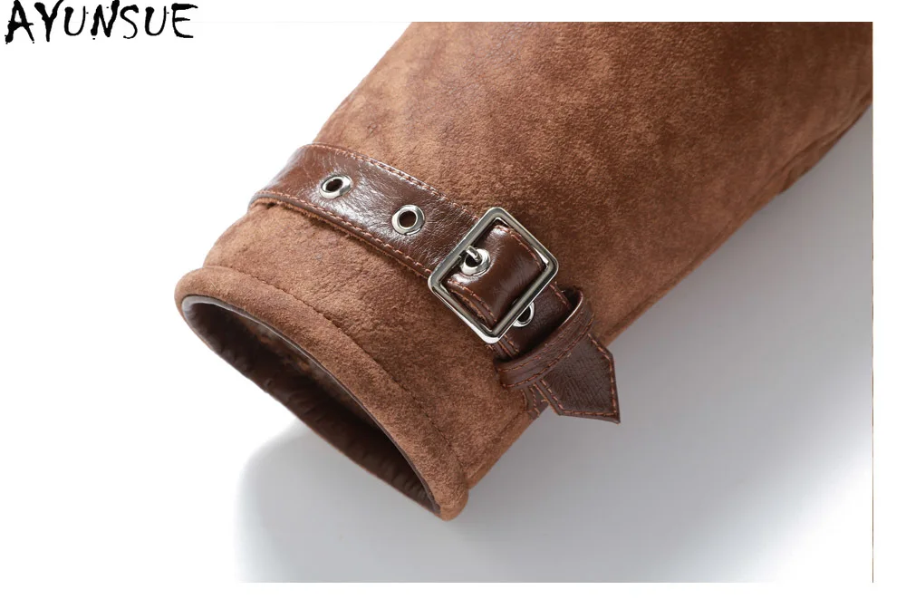 AYUNSUE 진짜 가죽 자켓 겨울 코트 여성 2025 따뜻한 천연 양피 모피 코트 여성 의류 빈티지 Abrigo Muje