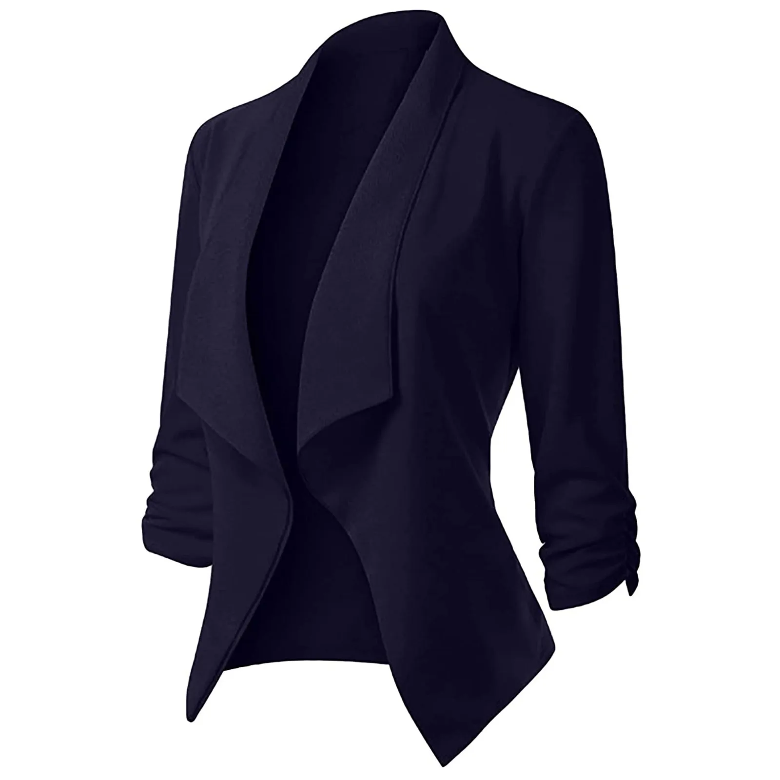 Summer Black Blazers Women 2024 Female Office Lady Nine Quarter Blazer Open Stitch Womens Slim Coats Femme Ladies Notched Tops