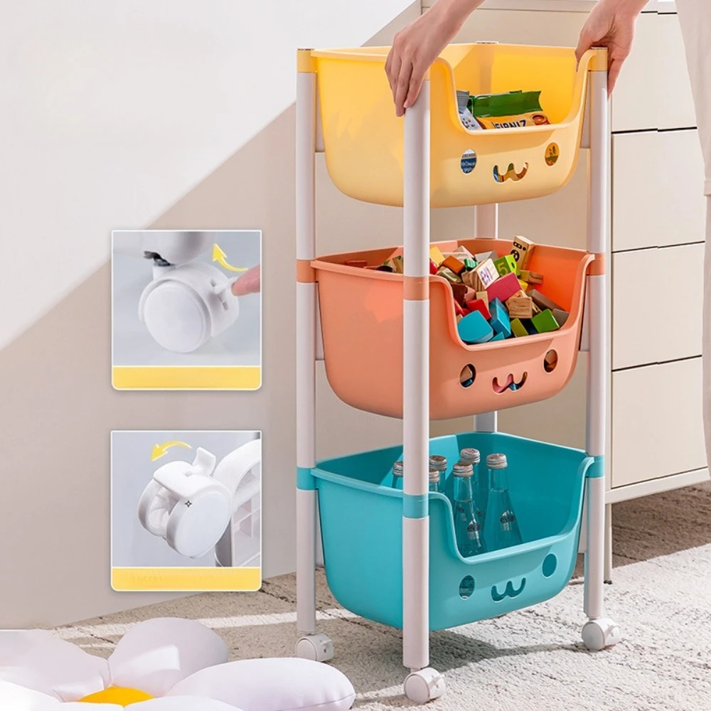 Carrito de almacenamiento de macarrones, estante de almacenamiento de aperitivos móvil para el hogar, estante rodante de cocina con ruedas de gran capacidad, estante de almacenamiento para niños