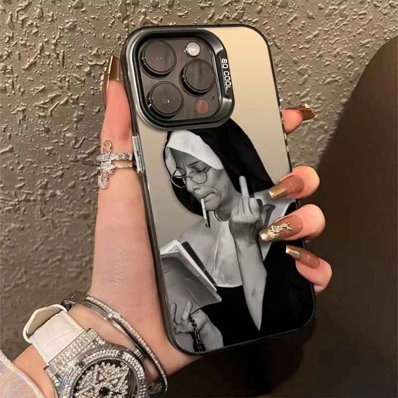 Smoking Nun Phone Case For iPhone 16 15 14 13 12 11 Pro Max XS X XR 7 8 SE Fashion Mobile Case