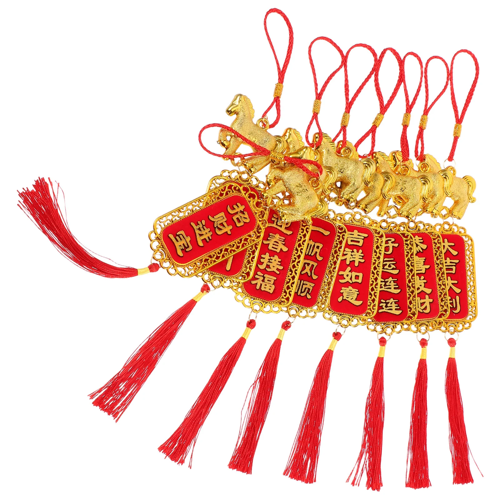 8개입 2026년 말년 분재 장식품 중국 설날 펜던트 가정 사무실 장식 부의 축복 봄 축제 장식품